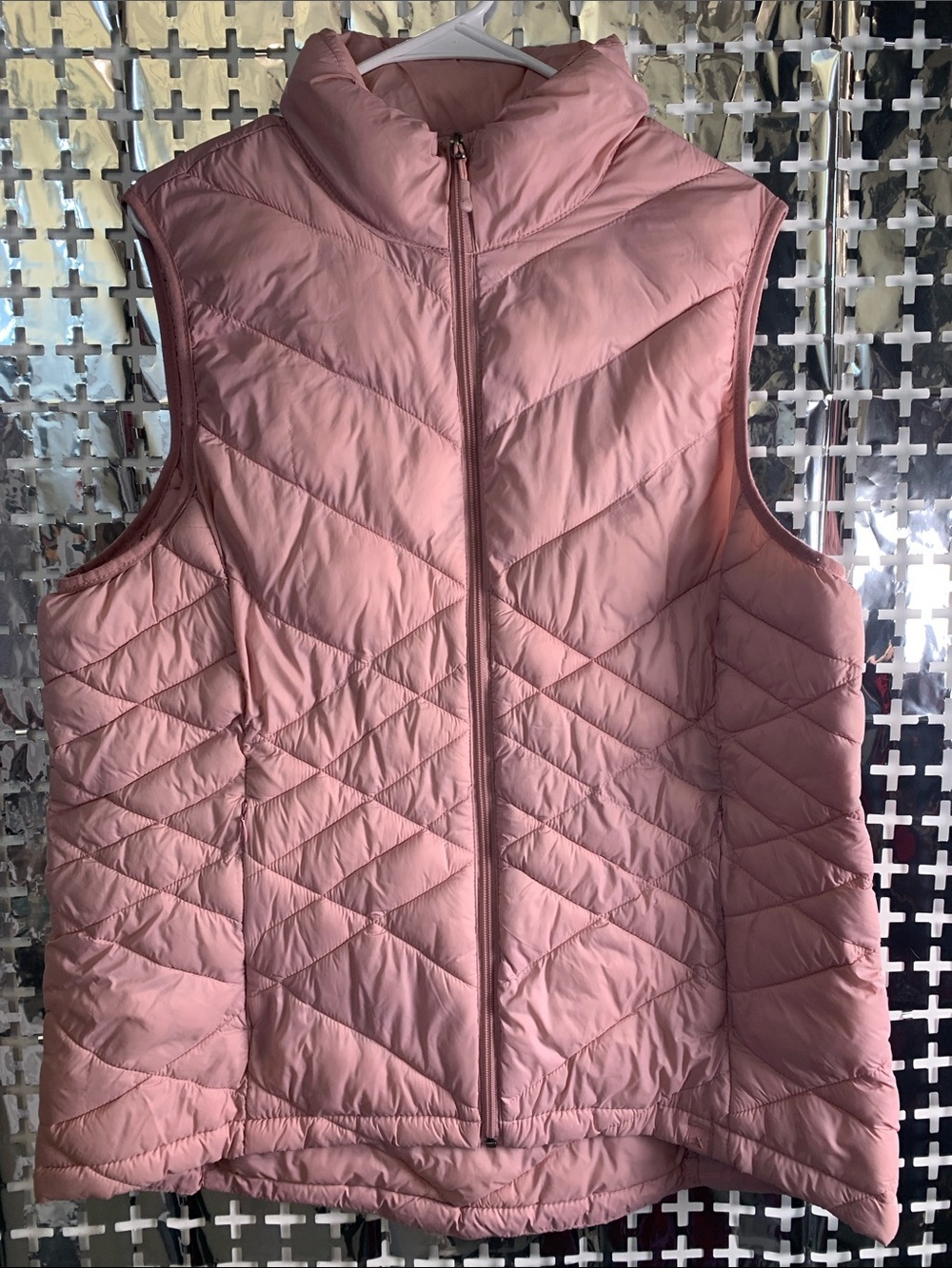 ZeroXposur Pink Quilted Sleeveless Puffer Vest with High Collar